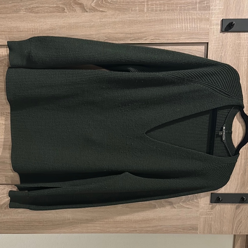 H&M Dark Green V-Neck Sweater